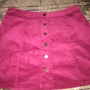 Wine colored, velvet mini skirt